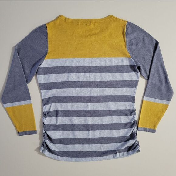 Nordstrom's One A Charcoal Gray Stripe and Gold Colorblock Pullover Sweater - Picture 11 of 11